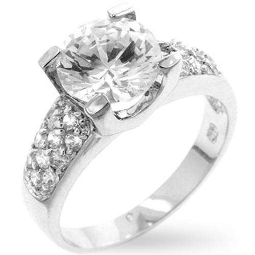 Silver- filled Classic Engagement Ring #8 with simulated diamonds LOCAL STOCK QUICK